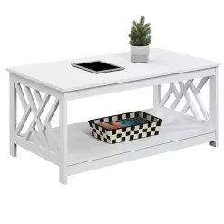 Online Kirklands Home Cut-Out Sides Coffee Table White