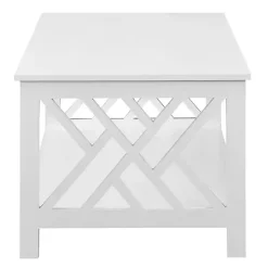 Online Kirklands Home Cut-Out Sides Coffee Table White