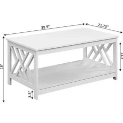 Online Kirklands Home Cut-Out Sides Coffee Table White