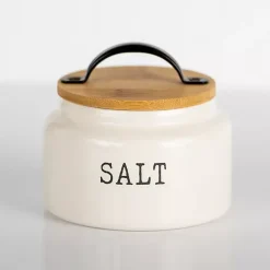 New Kirklands Home Debossed Salt Cellar White