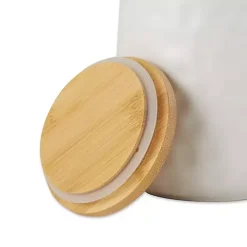 Online Kirklands Home Dimpled Bamboo Canisters, Set of 2 White
