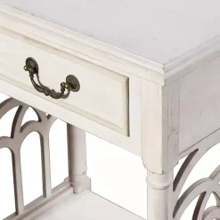 Clearance Kirklands Home 1-Drawer Cathedral Sides Accent Table White