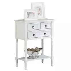 Sale Kirklands Home 3-Drawer Turned Legs Accent Table White