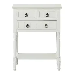 Sale Kirklands Home 3-Drawer Turned Legs Accent Table White
