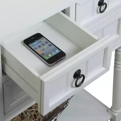 Sale Kirklands Home 3-Drawer Turned Legs Accent Table White