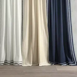 New Kirklands Home Embroidered Ric Rac Curtain Panel, 84 in. White