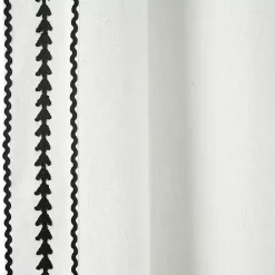 New Kirklands Home Embroidered Ric Rac Curtain Panel, 84 in. White