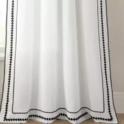 New Kirklands Home Embroidered Ric Rac Curtain Panel, 84 in. White