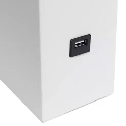 Hot Kirklands Home Faux Leather Charging Table Lamp White