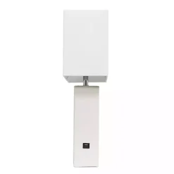 Hot Kirklands Home Faux Leather Charging Table Lamp White