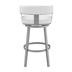 Outlet Kirklands Home Faux Leather Lorin Swivel Counter Stool White