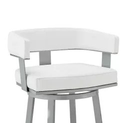 Outlet Kirklands Home Faux Leather Lorin Swivel Counter Stool White