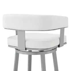 Outlet Kirklands Home Faux Leather Lorin Swivel Counter Stool White