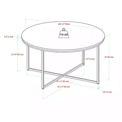 Hot Kirklands Home Faux Marble & Gold X-Base Coffee Table White