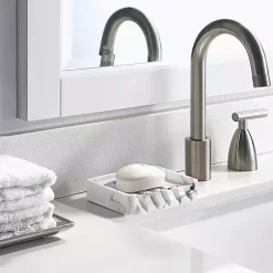 Sale Kirklands Home Faux Marble Elevated Soap Dish White