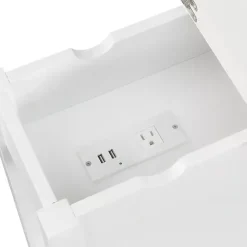 Outlet Kirklands Home Flip Top Charging Accent Table White