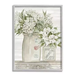 Discount Kirklands Home Floral Ceramic Jar Framed Wood Wall Plaque White