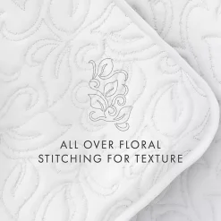 Outlet Kirklands Home Floral Stitch 3-pc. Queen Quilt Set White