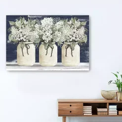 Outlet Kirklands Home White Floral Trio Giclee Canvas Art Print