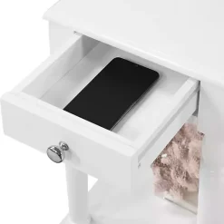 Online Kirklands Home French Country Single Drawer Accent Table White