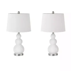 Kirklands Home Glass Covey Table Lamps, Set of 2 White