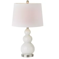 Kirklands Home Glass Covey Table Lamps, Set of 2 White