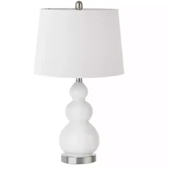 Kirklands Home Glass Covey Table Lamps, Set of 2 White