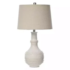 Outlet Kirklands Home White Glaze Serenia Ceramic Table Lamp Ivory