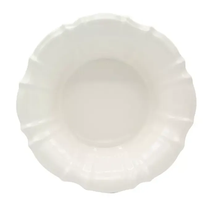Sale Kirklands Home Glazed Scalloped Ceramic Pasta Bowl White