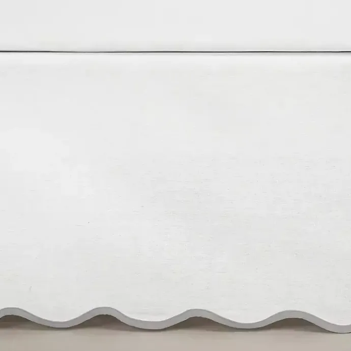 Online Kirklands Home White Gray Scalloped Coastal Queen Bed Skirt