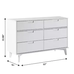 Best Kirklands Home Grooved Handle 6-Drawer Dresser White