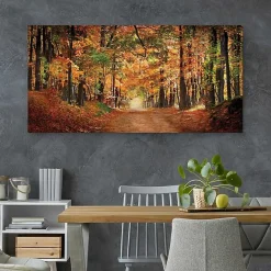 Hot Kirklands Home White Horse In Autumn Canvas Art Print Orange