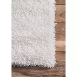 Kirklands Home Iliza Shag Area Rug, 5x8 White