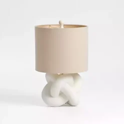 New Kirklands Home White Knot Table Lamp Tan