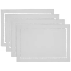 Best Kirklands Home Laser-Cut Hemstitch Placemats, Set of 4 White