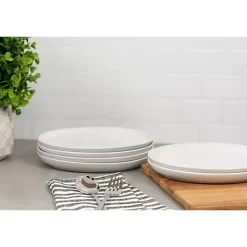 Discount Kirklands Home Linear Salad Plates, Set of 6 White