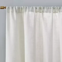Best Kirklands Home Linen Blend Curtain Panel Set, 84 in. White