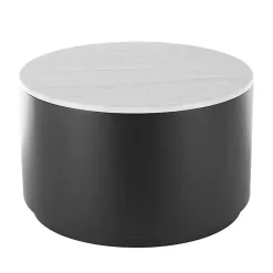 Online Kirklands Home Marble & Black Metal Storage Coffee Table White
