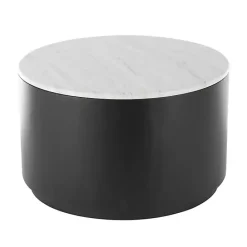 Online Kirklands Home Marble & Black Metal Storage Coffee Table White