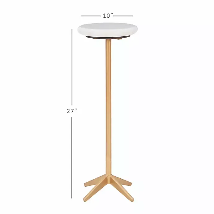 Online Kirklands Home Marble and Gold Base Cocktail Table White