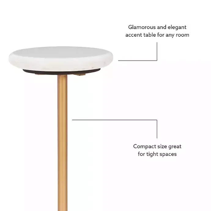 Online Kirklands Home Marble and Gold Base Cocktail Table White
