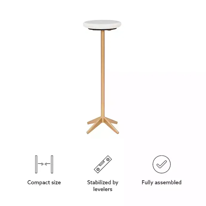 Online Kirklands Home Marble and Gold Base Cocktail Table White