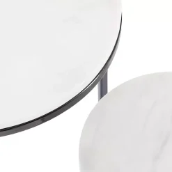 Discount Kirklands Home White Marble Nesting Accent Tables, Set of 2 Black