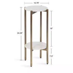 Outlet Kirklands Home Marble Gold Accent Table White