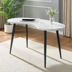Clearance Kirklands Home White Marble Kidney Shaped Desk