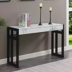 Outlet Kirklands Home Marble Monterey Console Table White