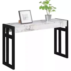 Outlet Kirklands Home Marble Monterey Console Table White