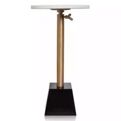 Online Kirklands Home White Marble Top Tapered Base Accent Table, 12 in.