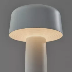 Discount Kirklands Home Metal Dome Frosted Light Cordless Table Lamp White