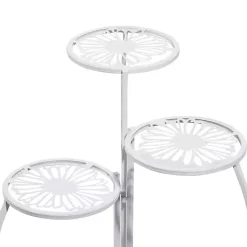 Best Kirklands Home Metal Floral 3-Tier Plant Stand White
